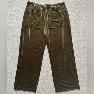 GAP Dark Olive velvet wide leg pants